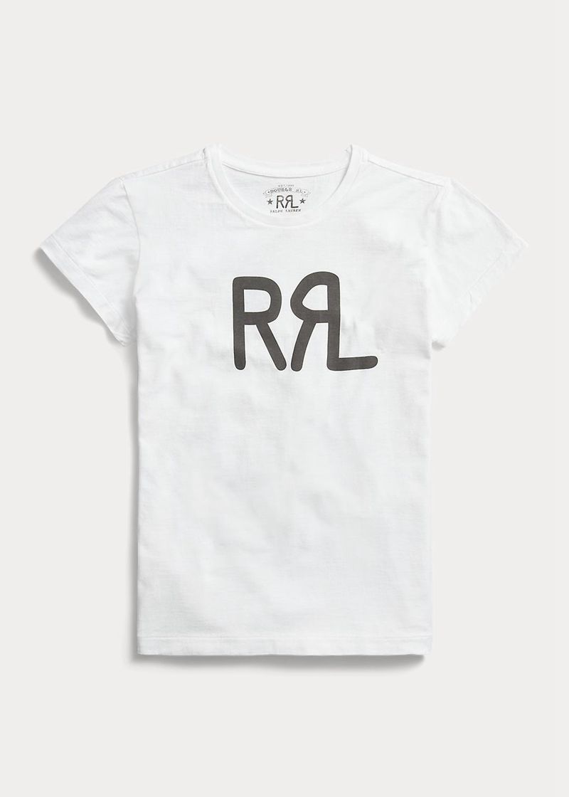 Camiseta RRL Mujer Logo Cotton Jersey Chile Blancas YRVJX-2738